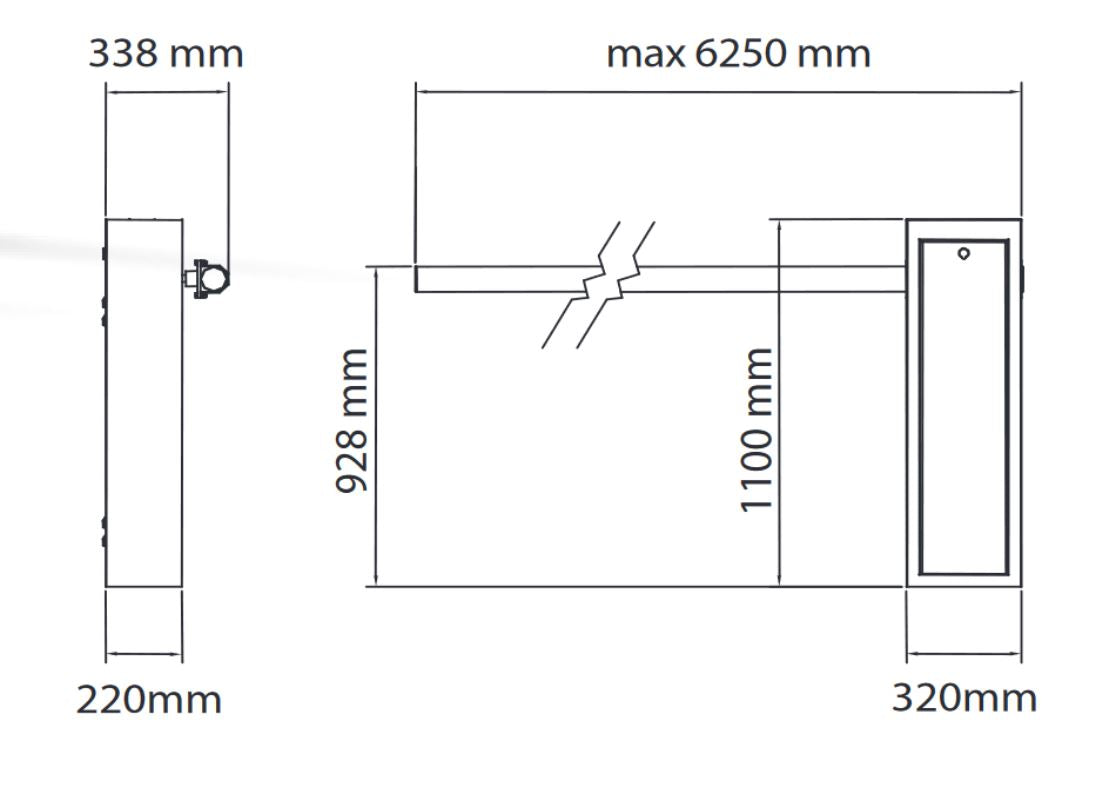 Automaatse tõkkepuu komplekt valgusribaga